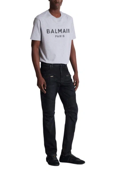 Balmain Straight Trousers Nylon Silk Belt Loops In Black