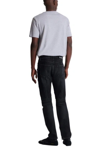 Balmain Straight Trousers Nylon Silk Belt Loops In Black