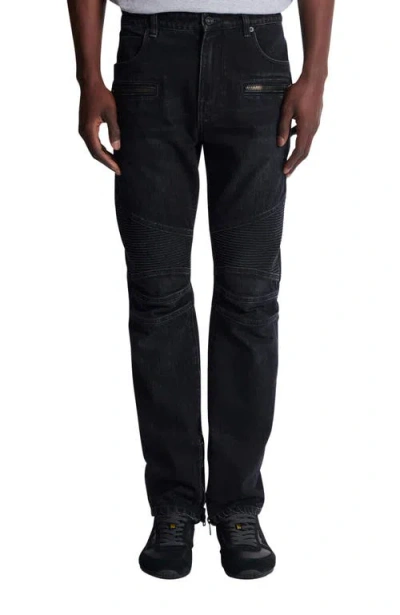 Balmain Straight Trousers Nylon Silk Belt Loops In Black