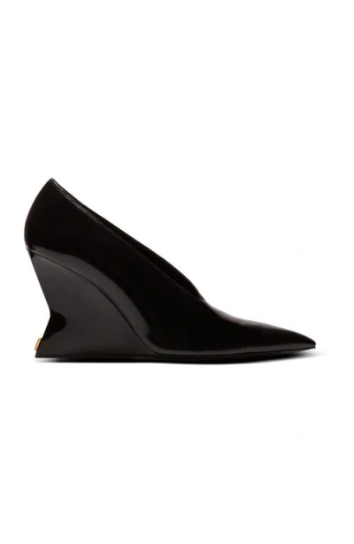Balmain Patent Leather Wedged Pumps 95 In Multi