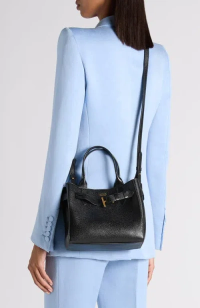Tom Ford Small Audrey Grained Leather Tote In Black