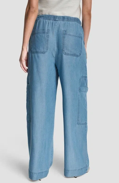 Dkny Denim Drawstring Cargo Pants In Blue