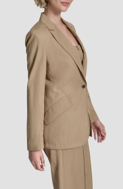 Dkny Zigzag Stitch Blazer In Brown