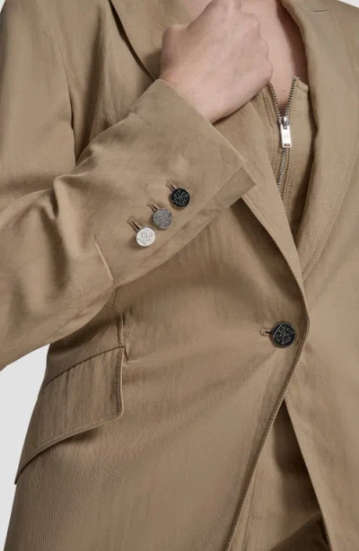 Dkny Zigzag Stitch Blazer In Brown