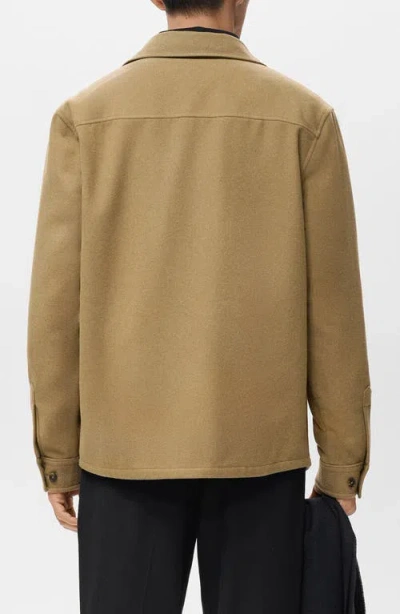 Mango Wool Blend Overshirt In Brown