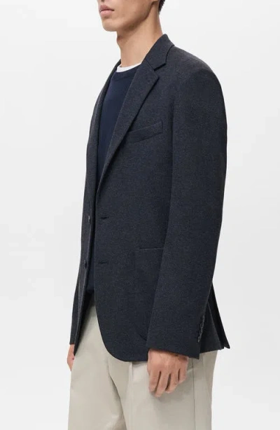 Mango Slim Fit Blazer In Blue