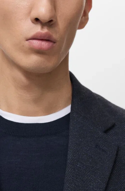 Mango Slim Fit Blazer In Blue