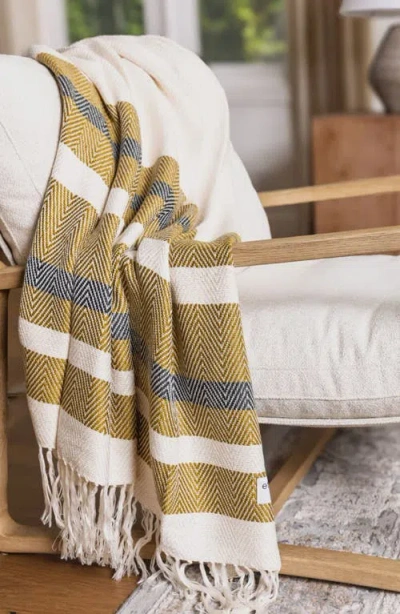 Ettitude Luxe Bamboo Stripe Throw Blanket In Neutral