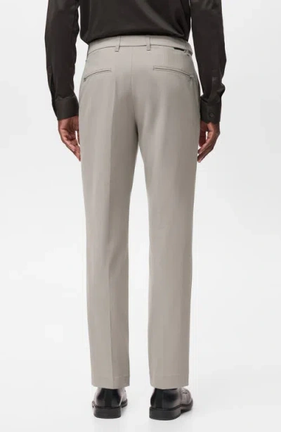 Mango Slim Fit Thermolite® Flat Front Pants In Gray
