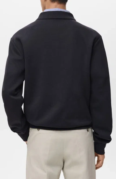 Mango Regular Fit Polo Sweatshirt In Blue