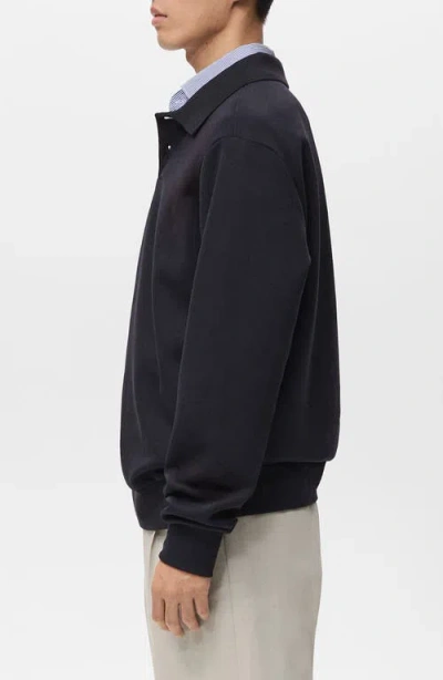 Mango Regular Fit Polo Sweatshirt In Blue