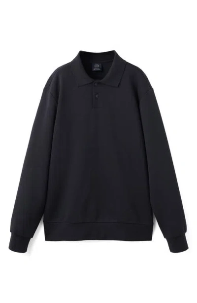 Mango Regular Fit Polo Sweatshirt In Blue