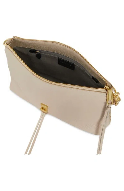 Rebecca Minkoff Darren Small Leather Top Zip Leather Shoulder Bag In Stone