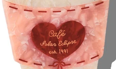 Solar Eclipse Hand Painted Coffee Cup Key Chain Bag Charm In Multi