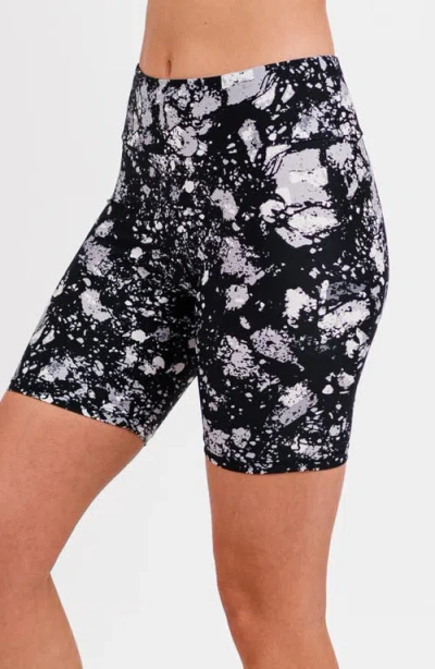 Calypsa Mid-thigh Swim Shorts In Multi