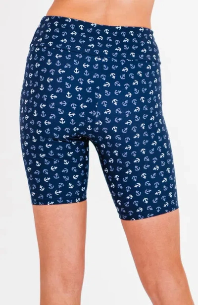 Calypsa Mid-thigh Swim Shorts In Multi