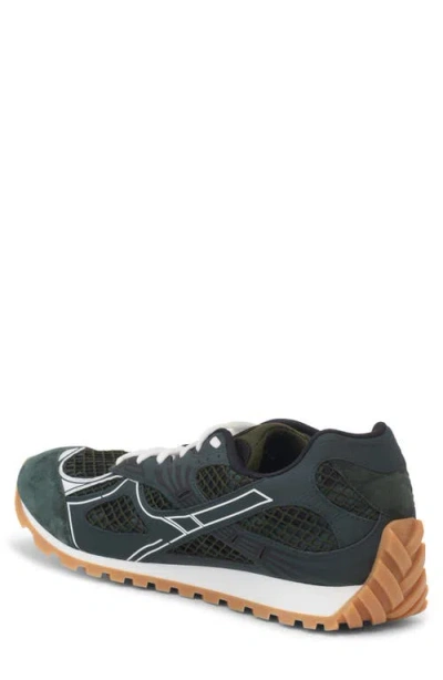 Bottega Veneta Orbit Mesh Running Sneakers Rubber Sole In Green