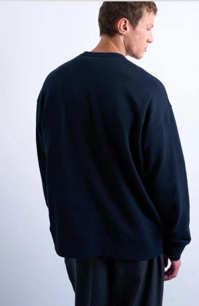 Topman Premium Lightweight Oversized Fit Sweatshirt In Blue