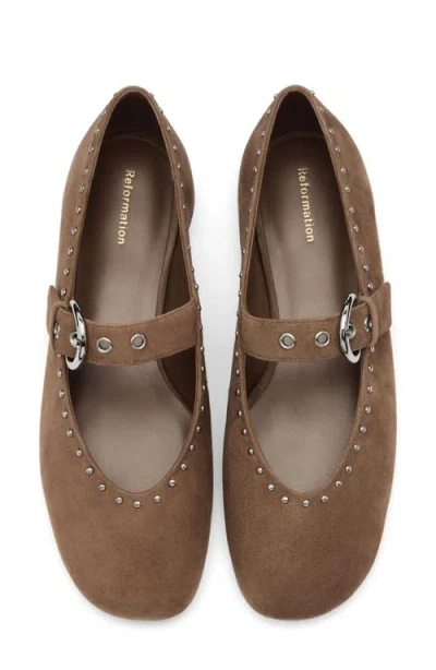 Reformation Bethany Ballet Flat In Brown