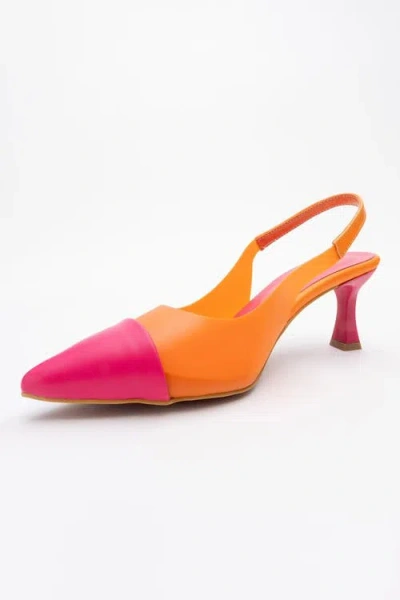 Prologue Shoes Moore Transparent Pointed Toe Pump In Orange