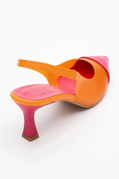 Prologue Shoes Moore Transparent Pointed Toe Pump In Orange