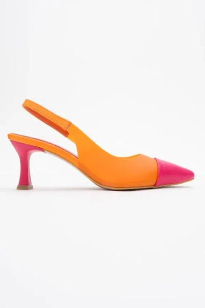 Prologue Shoes Moore Transparent Pointed Toe Pump In Orange