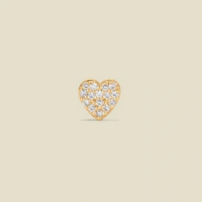 Made By Mary 14k Diamond Heart Stud Earring (flat Back) In Gold