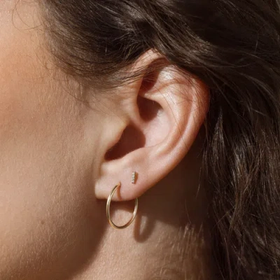 Made By Mary 14k Diamond Bar Stud Earring (flat Back) In Gold