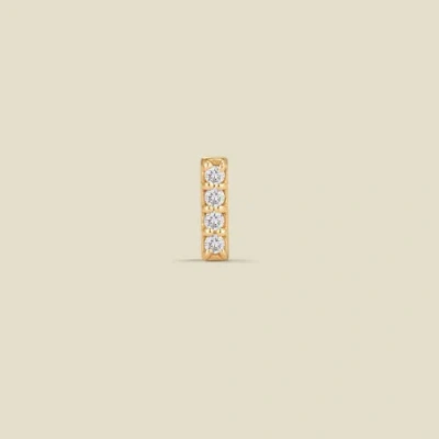 Made By Mary 14k Diamond Bar Stud Earring (flat Back) In Gold