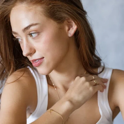 Made By Mary 14k Diamond Bar Stud Earring (flat Back) In Gold