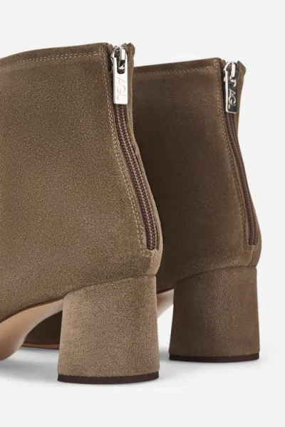 Agl Attilio Giusti Leombruni Agl Olga Water Resistant Velour Ankle Boot With Heel In Brown