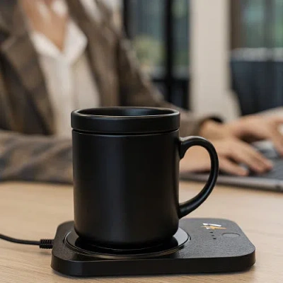 Pursonic Sip & Charge 2-in-1 Wireless Charger & Mug Warmer In Black