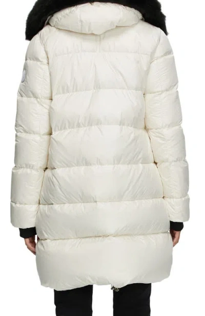 Gorski Apres-ski Horizontal Jacket With Detachable Genuine Shearling Hood Trim In Neutral