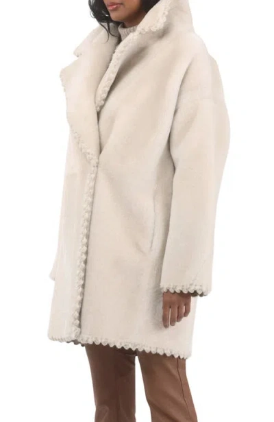 Gorski Reversible Genuine Shearling Jacket With Embroiderd Trim In Neutral
