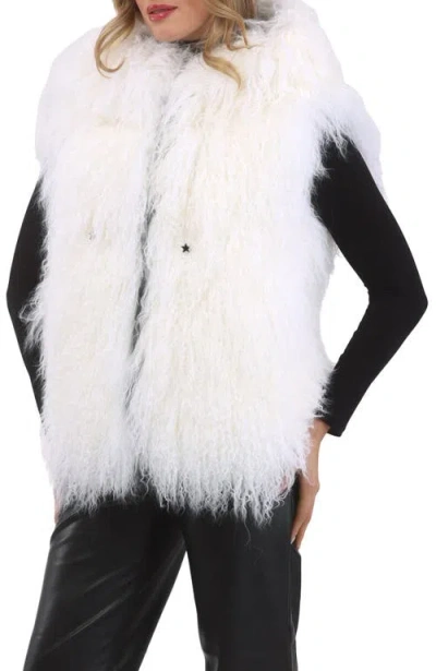 Gorski Reversible Genuine Shearling Vest With Wool And Cashmere Blend Back In Multi