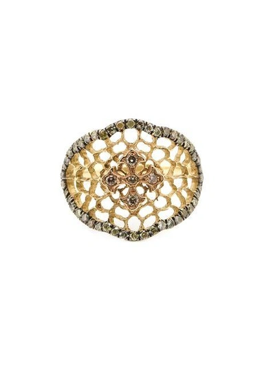Shop Loree Rodkin 'princess' Lacey Cross Diamond Ring
