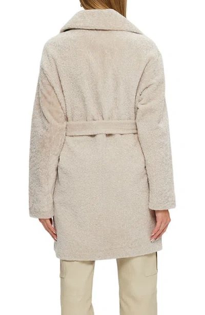 Gorski Reversible Textured Genuine Shearling Stroller, Belt In Gray