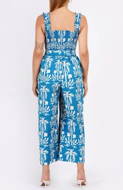 Leota Janet Cropped Jumpsuit In Blue