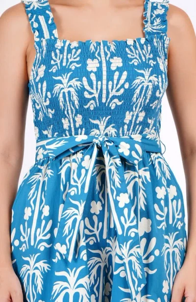 Leota Janet Cropped Jumpsuit In Blue