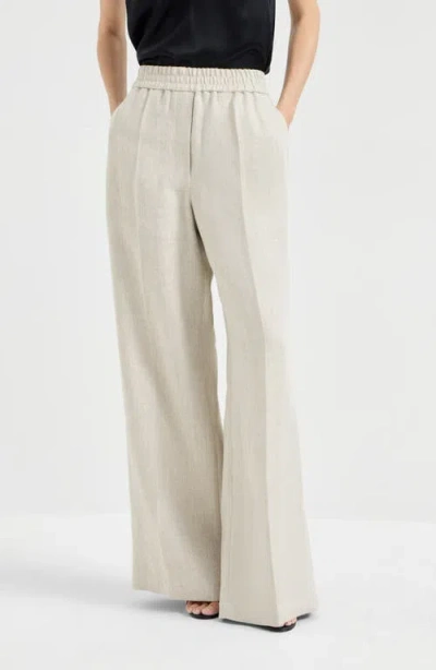 Brunello Cucinelli Loose Track Trousers In White