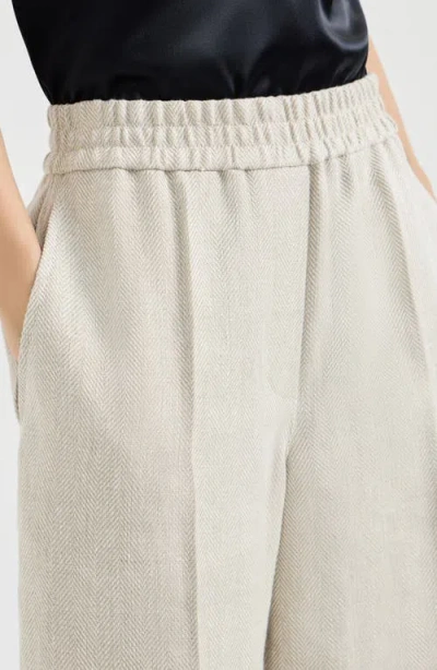 Brunello Cucinelli Loose Track Trousers In White