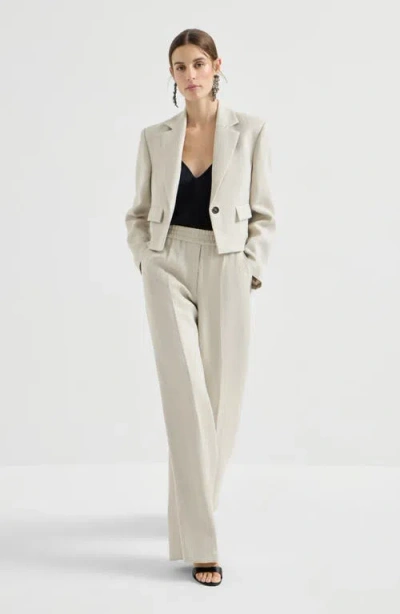 Brunello Cucinelli Loose Track Trousers In White