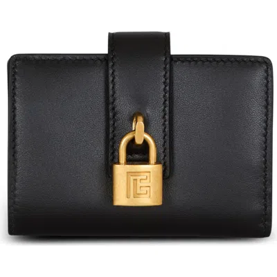Balmain Pulse Leather Purse In Black
