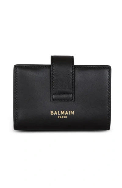 Balmain Pulse Leather Purse In Black
