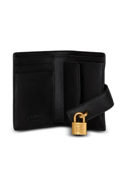 Balmain Pulse Leather Purse In Black