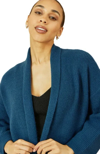 Yumi Knitted Maxi Cardigan In Blue