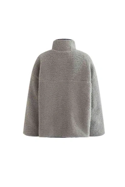 Moustache Fleece Pullover In Gray