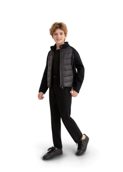 Moustache Zip-up Padded Jacket In Black
