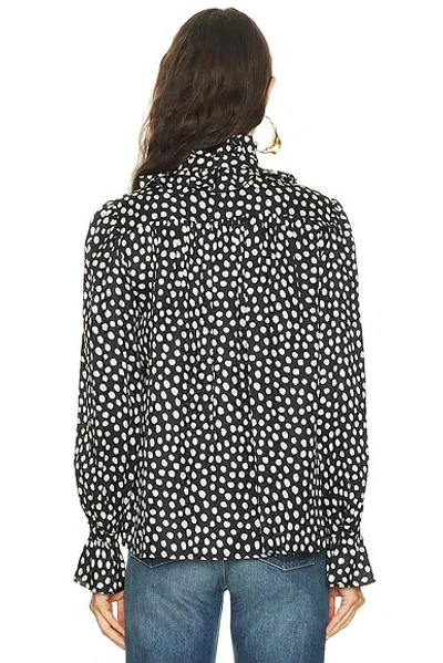 Chloé Ruffle Front Long Sleeve Top In Multi