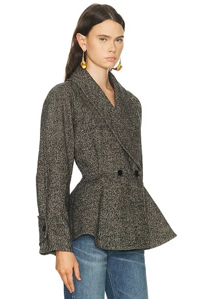 Chloé Double-breasted Herringbone Oversized Peplum Coat In Multi